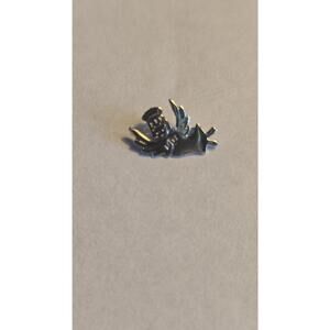 Silver Tone Angel Lapel Pin Tie Tack Wings Guardian Christmas Costume Jewelry